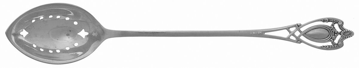 Monticello (Sterling, 1908) Pierced Bowl Short Handle Olive Spoon by Lunt Silver-1