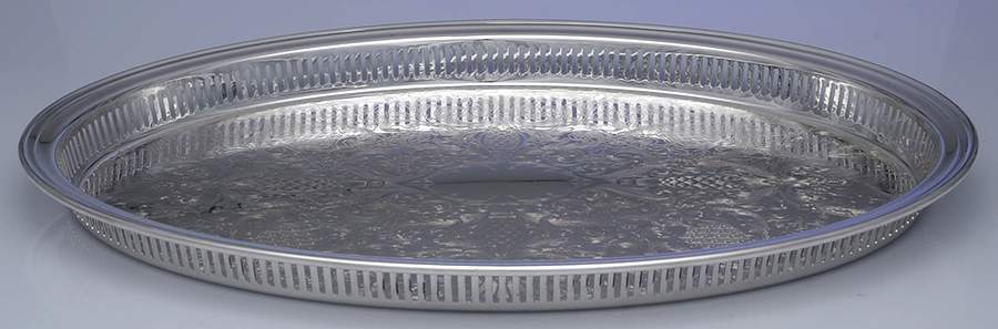 Paul Revere (Silverplate, Hollowware) 22" Gallery Tray by Lunt Silver-1