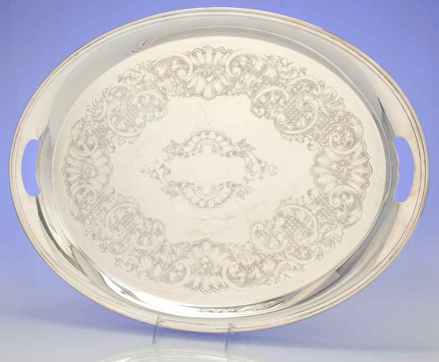Paul Revere (Silverplate, Hollowware) 21" Waiter Tray by Lunt Silver-1