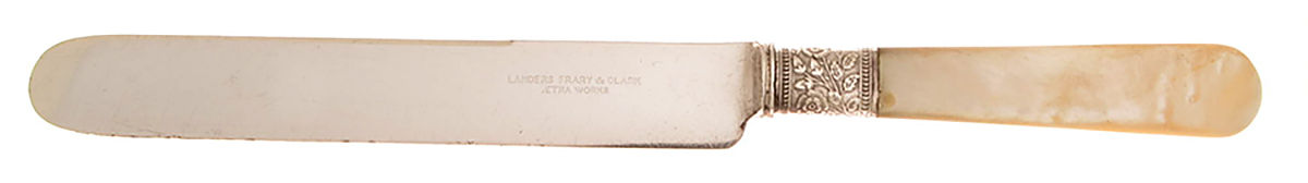 Pearl Handle Flatware 2 Old French Hollow Knife by Landers, Frary & Clark-1
