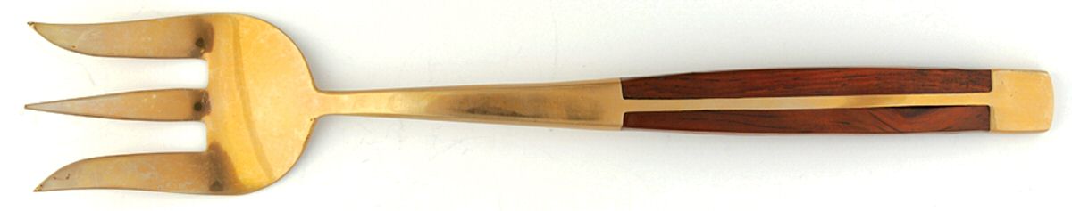 LDI2 (BRONZE) Large Solid Cold Meat Serving Fork by Lucky Direction -1