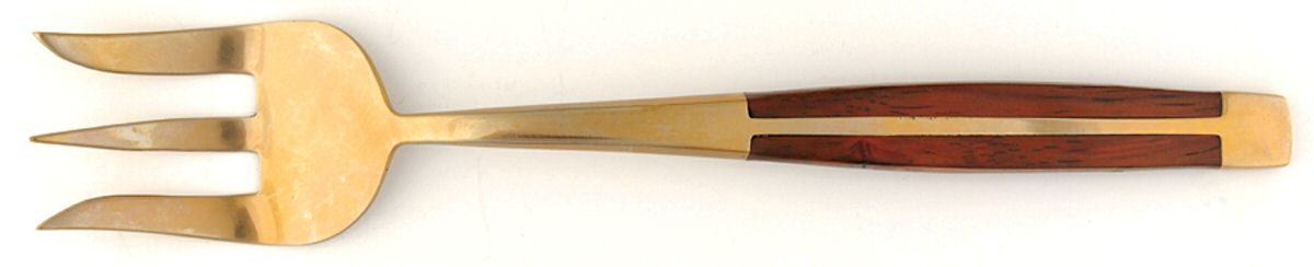 LDI2 (BRONZE) Medium Solid Cold Meat Serving Fork by Lucky Direction -1