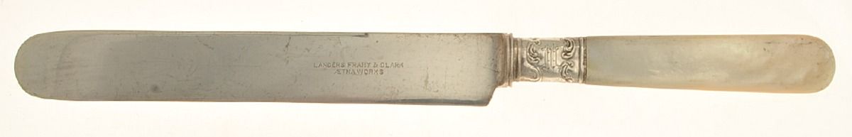 Pearl Handle Flatware 6 (Stering) Hollow Pearl Handle Old French Knife by Landers, Frary & Clark-1