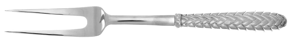 Equestrian Braid (Silverplate, 1991) Large Stainless-Prong Roast Carving Fork by Ralph Lauren Flatware-1
