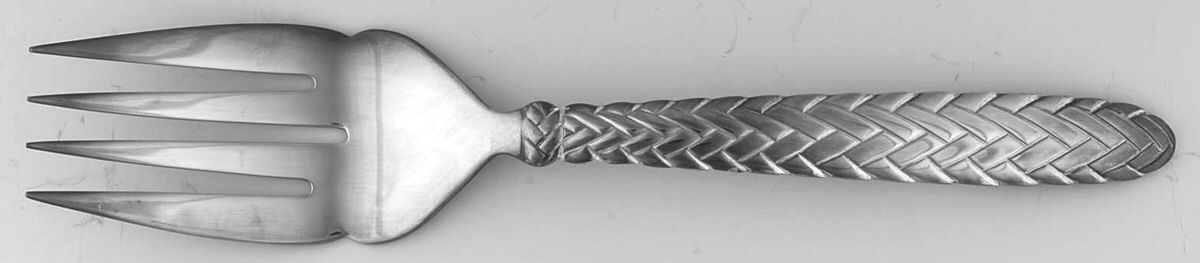 Equestrian Braid (Silverplate, 1991) Large Solid Cold Meat Serving Fork by Ralph Lauren Flatware-1