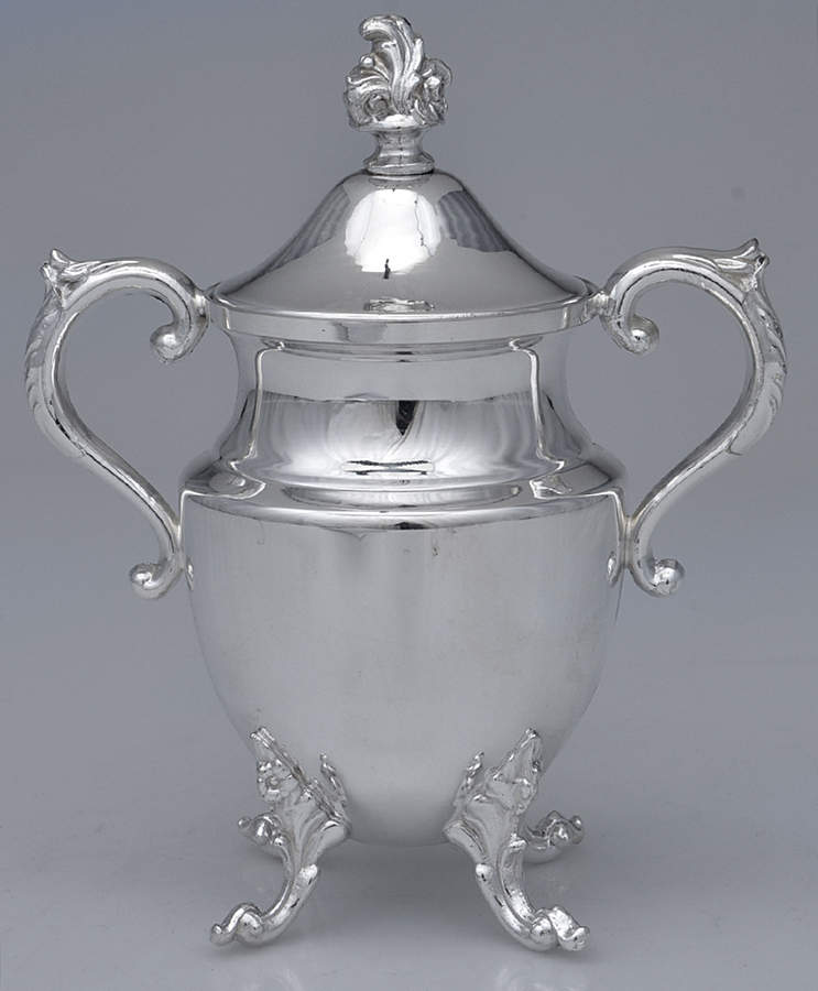 Silverplate Hollowware Sugar Bowl & Lid by Lancaster Silverplat-1