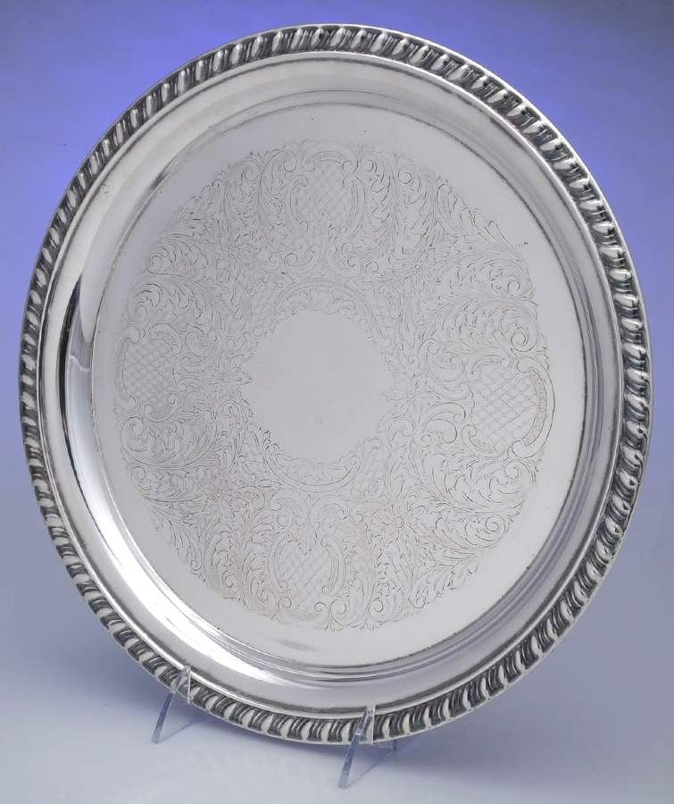 LEO15 (Silverplate, Hollowware) 12" Round Tray by Leonard Silver Mfg Co-1