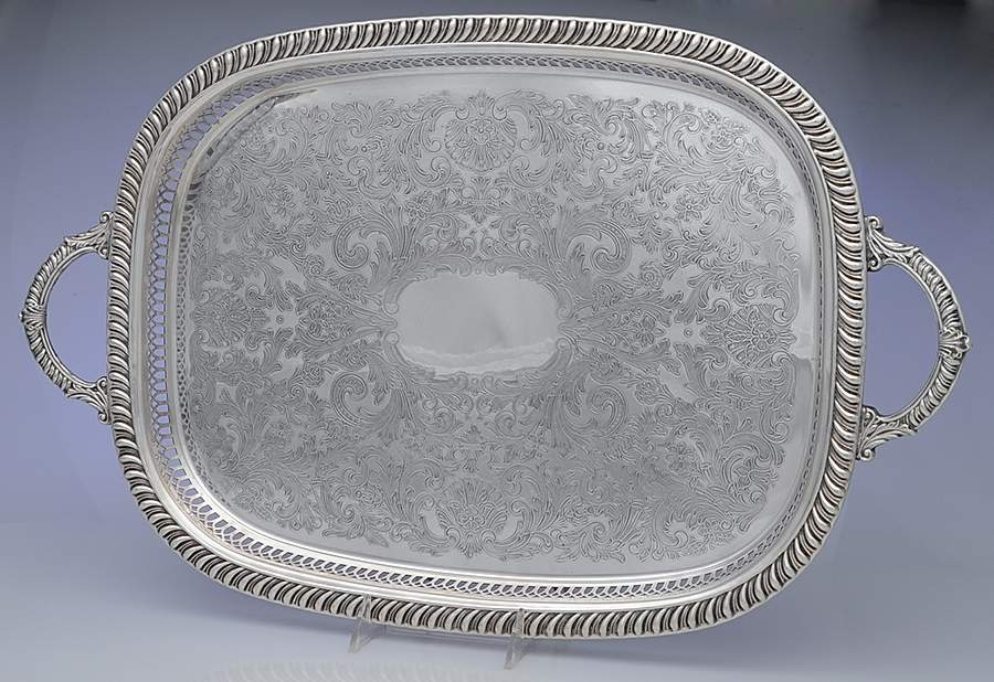 LEO15 (Silverplate, Hollowware) 18" Gallery Tray by Leonard Silver Mfg Co-1
