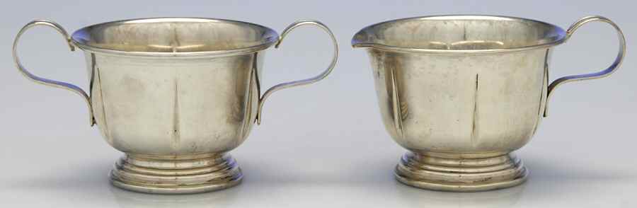945 (Sterling, Hollowware) Mini Sterling Creamer and Open Sugar by lenox-1