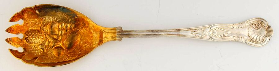 Kings (Silverplate) Solid Salad Serving Fork by Leonard Silver Mfg Co-1
