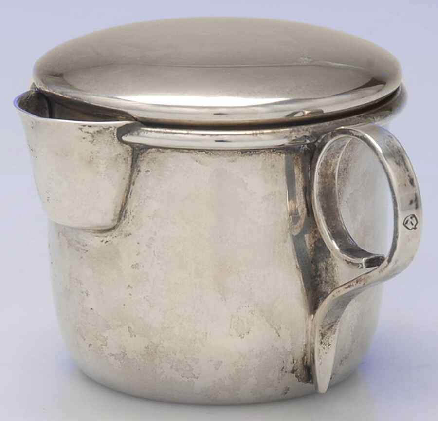 LZP1 (Sterling, Hollowware) Child's Cup with Lid & Attached Sipper by P Lopez-1
