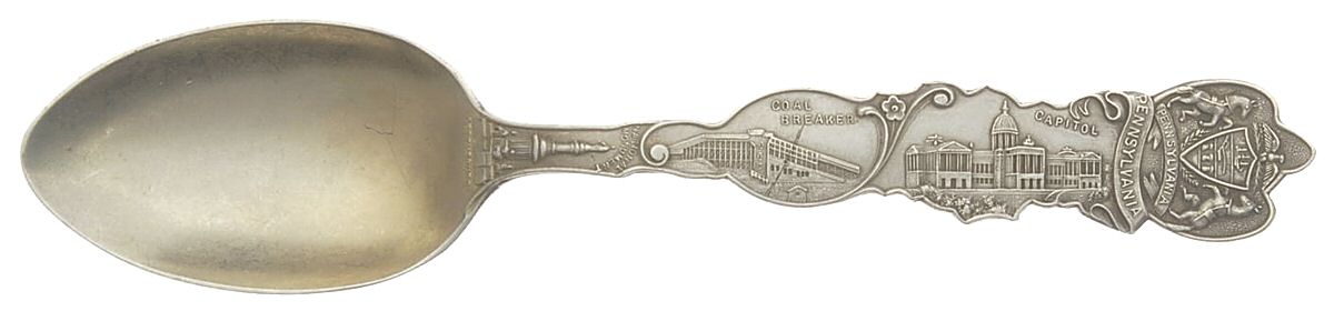 States & Cities Souvenir Spoons(Sterling) Pennsylvania Five O'Clock Spoon by L.D. Anderson Jewelry Company-1