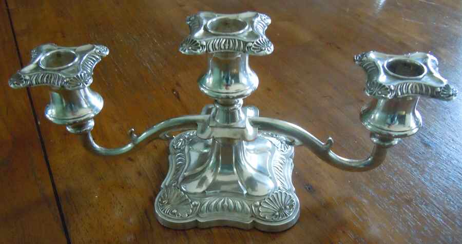 L2L1 (Silverplate, Hollowware) 10" 3 Light Candleabra by Lipman-Levinter Industries-1