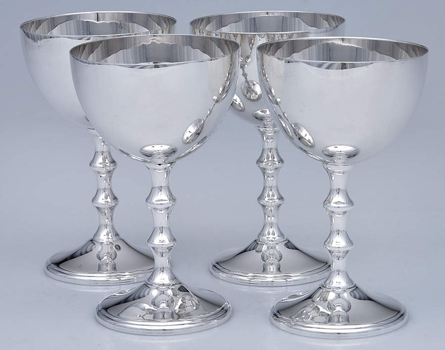 Silverplate Hollowware Wine Goblet - Set of 4 by Lipman-Levinter Industries-1