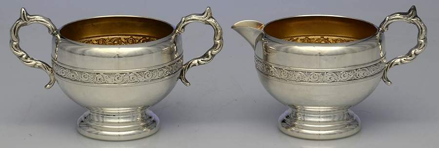 Silverplate Hollowware Creamer & Open Sugar Set by Lipman-Levinter Industries-1