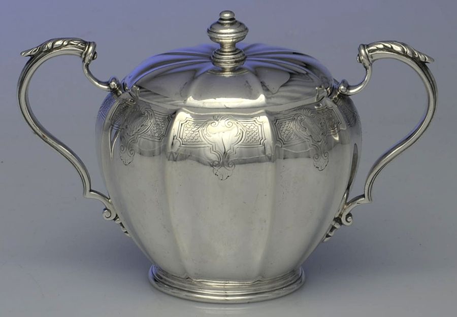 LNC5 (Sterling, Hollowware) Sugar Bowl & Lid by Lionel A Crichton-1