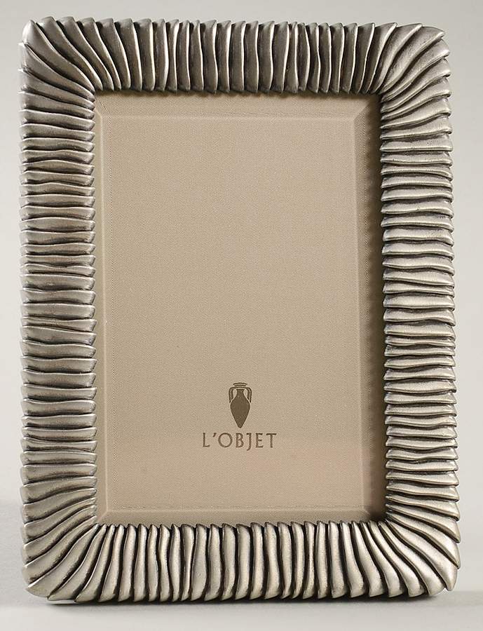 Pleats (Platinum Plated, Hollowware) Frame-Holds 4" X 6" Picture by L'Objet-1