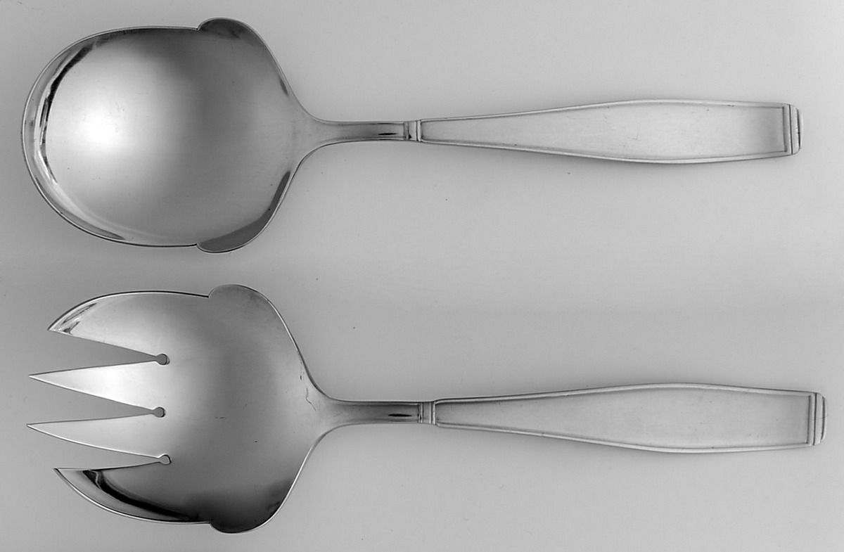 Royal Satin (Stainless) (2 Pc) Solid Salad Set by Magna 12-12-1
