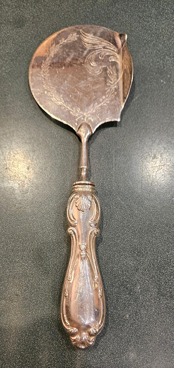 Orleans (STERLING) Cranberry Server with Silverplate Bowl-Bright Cut by Michael C Fina-1