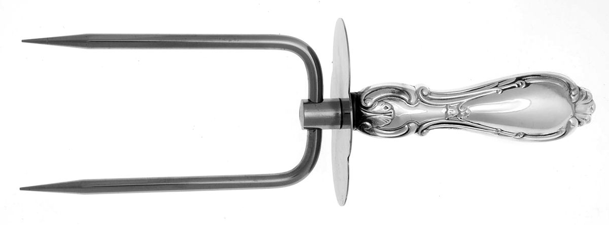 Orleans (STERLING) Large Joint/Roast Holder Fork by Michael C Fina-1