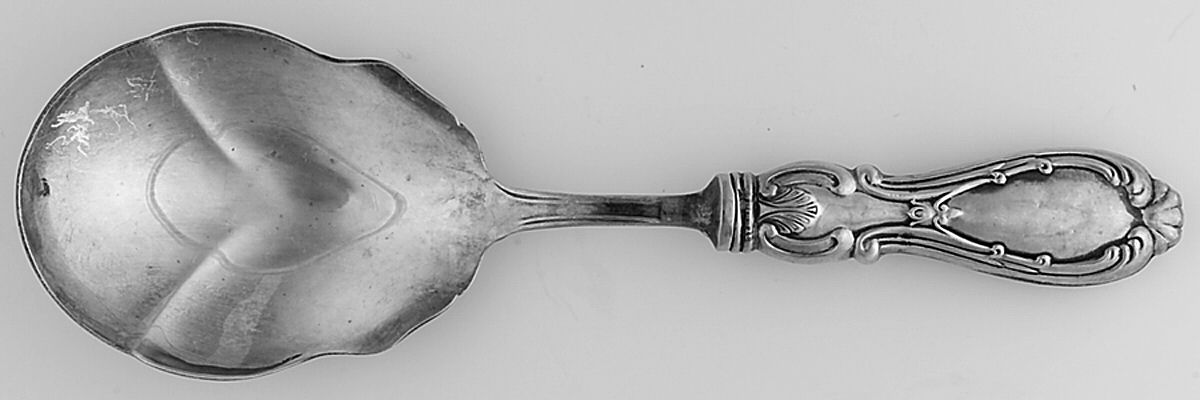 Orleans (STERLING) Casserole Spoon with Silverplate Shell Bowl by Michael C Fina-1