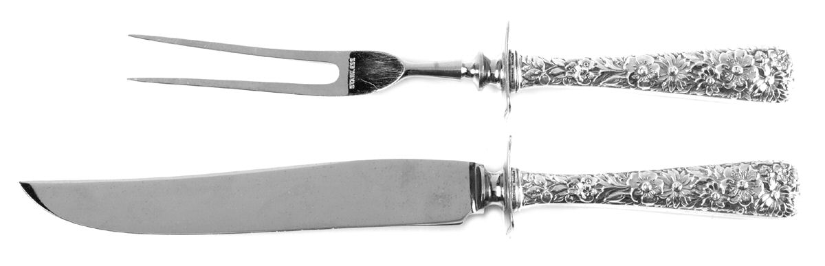 MOX2 (Sterling) Small Stainless Blade 2-Piece Steak Carving Set by H. R. Morss & Co.-1