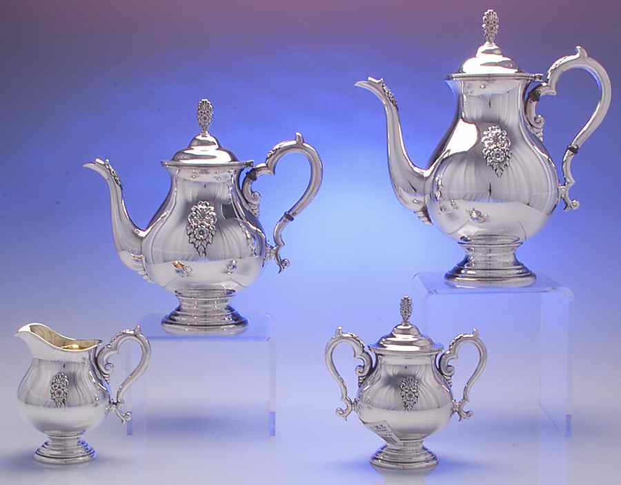 MYK1 (Sterling, Hollowware) 4 Piece Tea Set (SCP, STP, SCR, SSU) by Miyamoto-Shoko-1