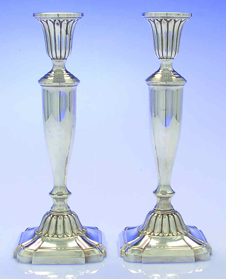 44 (Sterling, Hollowware) Pair of 9" Weighted Candlesticks by Mueck-Cary-1