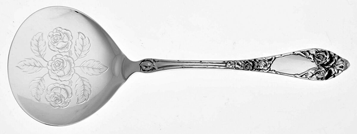 Embossed Rose  Solid Bon Bon Spoon by T H Marthinsen Silver-1