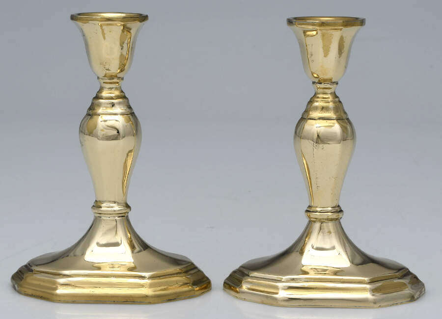 Brassware Collection Pair of Weighted Candlesticks by Mottahedeh-1