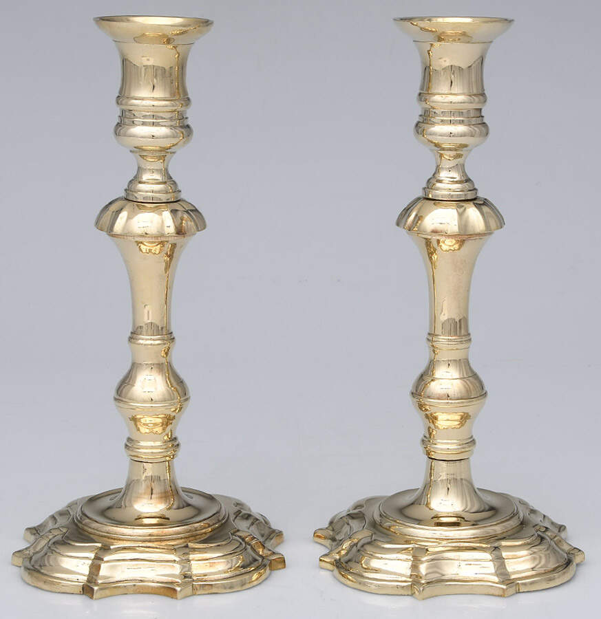 Brassware Collection Pair of 9" Candlesticks by Mottahedeh-1