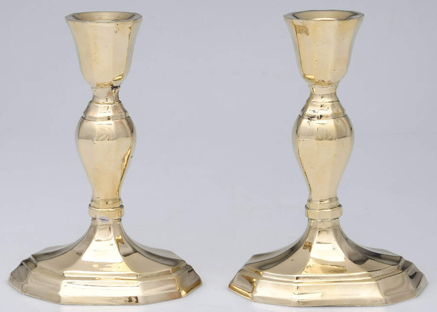 Brassware Collection Pair of 6" Candlesticks by Mottahedeh-1