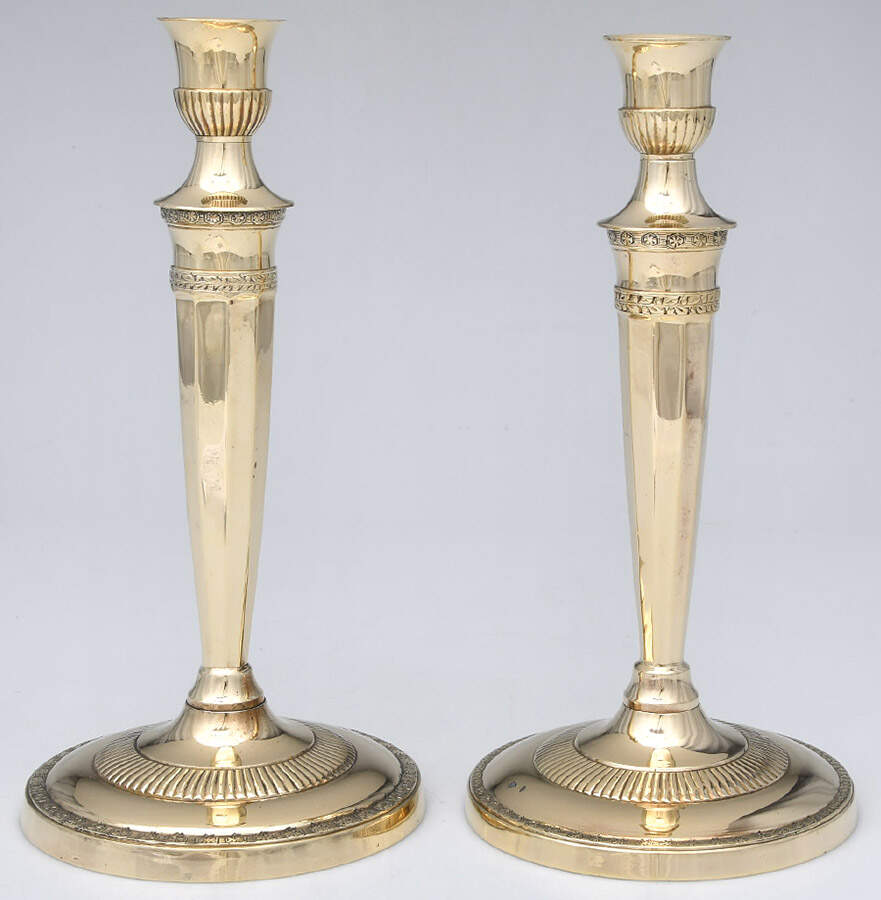 Brassware Collection Pair of 10" Candlesticks by Mottahedeh-1