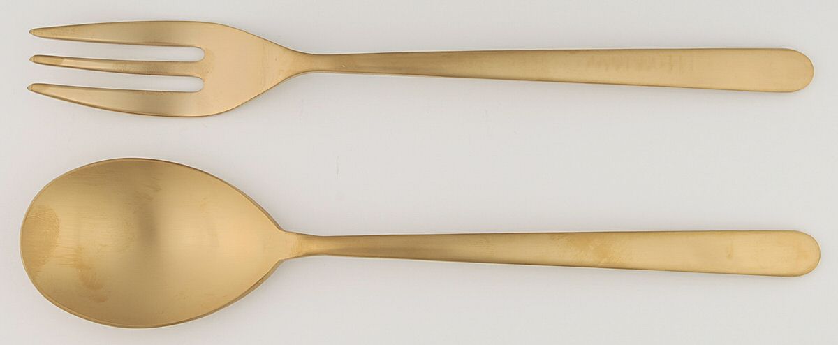 Meret (Gold Electroplate) Solid Serving Set by Mepra-1