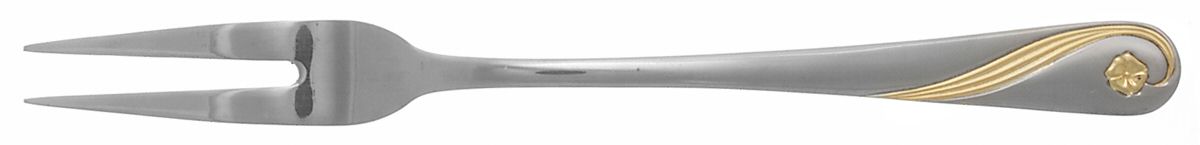 M4S2 (Stainless, Gold Acct, 18-0) Medium 2-Tine Cold Meat Serving Fork by Maas Silver-1