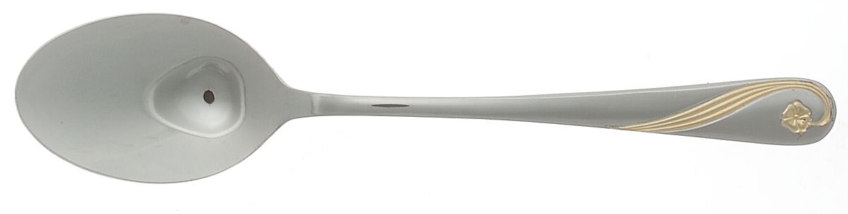 M4S2 (Stainless, Gold Acct, 18-0) Place/Oval Soup Spoon by Maas Silver-1