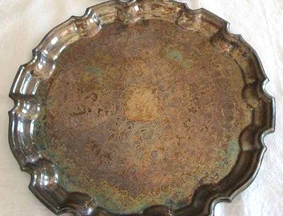 2104 (Silverplate, Hollowware) Round Silverplate Tray by Marlboro Plate-1