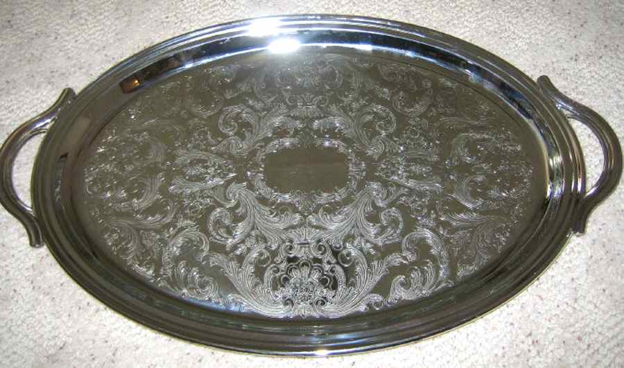 1247 (Silverplate, Hollowware) 18" Waiter Tray by Marlboro Plate-1