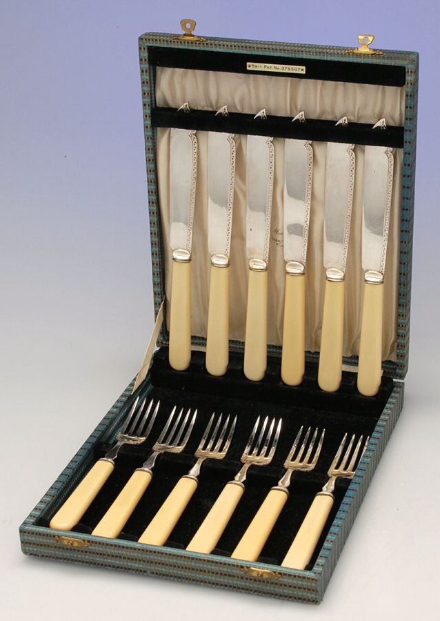 M5S1 (Silverplate) (12 Pc) Indivudal Fish Set (6 FFSV + 6 FKSV) by Mathers & Son-1
