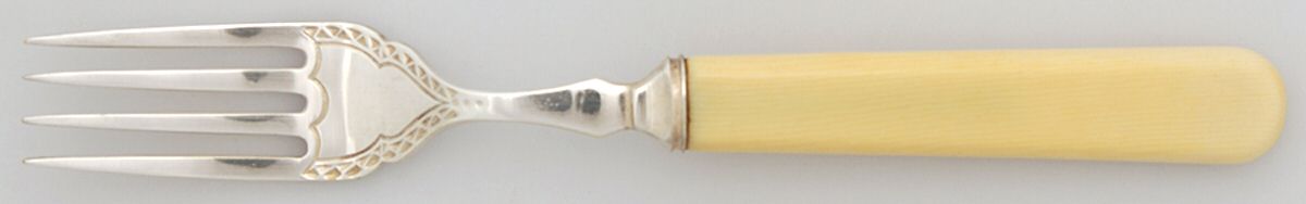 M5S1 (Silverplate) Individual Hollow Fish Fork w/Silverplate Tines by Mathers & Son-1