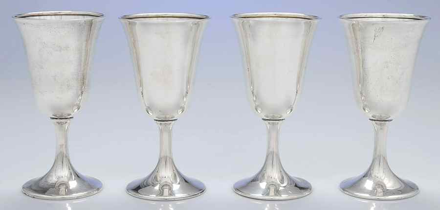 M1F1 (Sterling, Hollowware) Water Goblet - Set of 4 by M E Freeman & Brothers-1