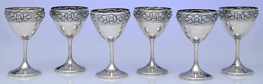 105915 (Sterling, Hollowware) (Set of 6) Wine Goblet by Maciel-1