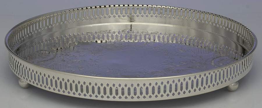 Silverplate Hollowware 14" Gallery Tray by Marlboro Plate-1