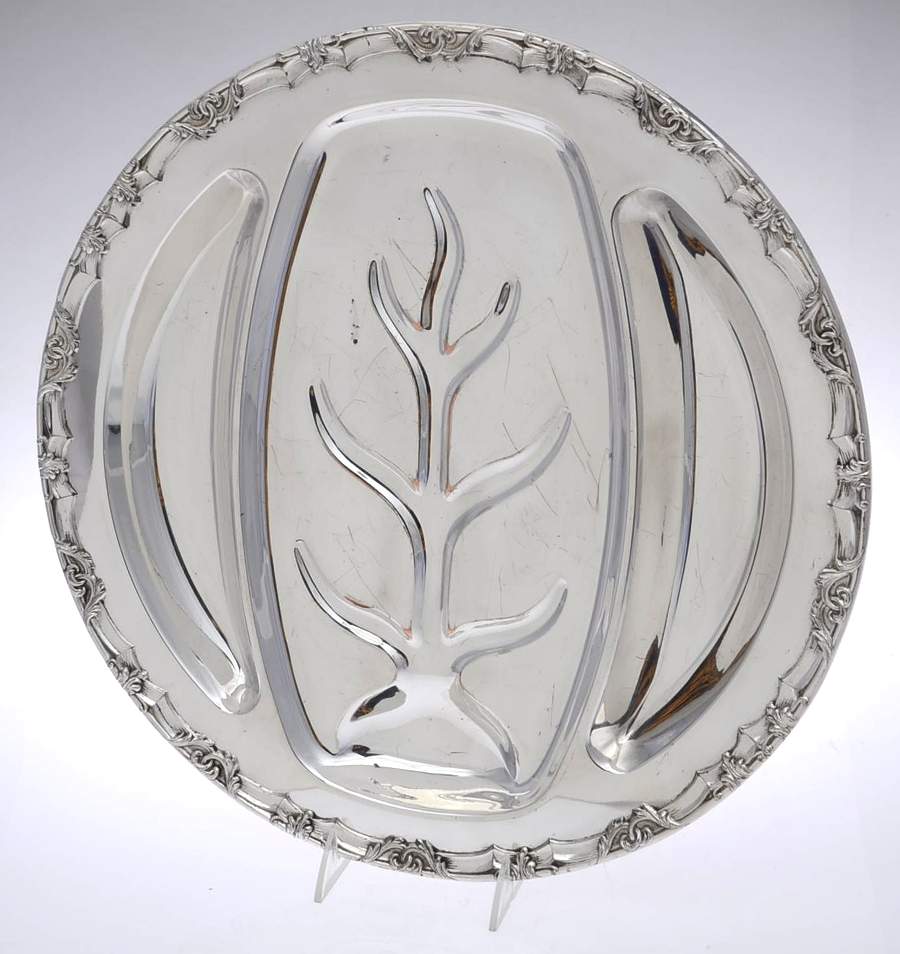Silverplate Hollowware 18" Gallery Tray by Marlboro Plate-1