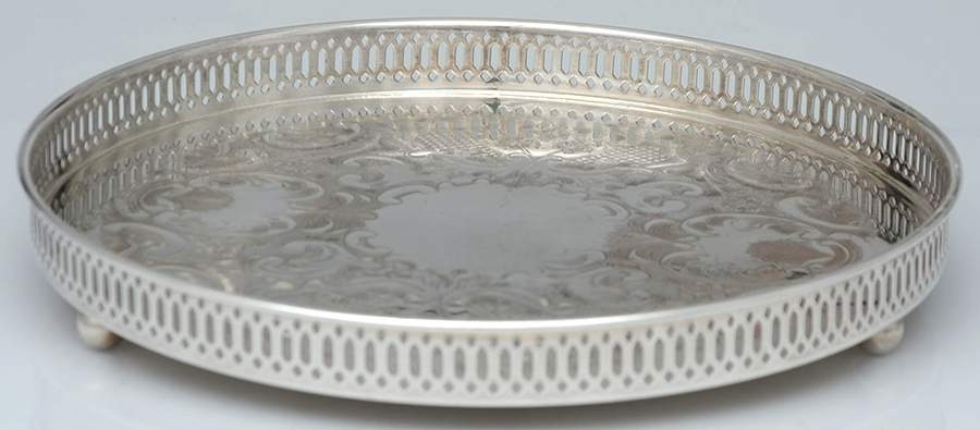 Silverplate Hollowware 12" Gallery Tray by Marlboro Plate-1