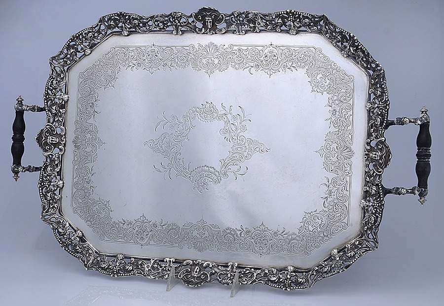 M5X1 (Sterling, Hollowware) Large Waiter Tray by Maxfield & Sons-1