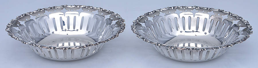 344 (Sterling, Hollowware) 5" Bon Bon Bowl (Set of 2) by Mathews & Prior-1