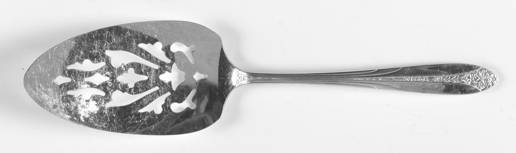 Princess Royal (Silverplate, 1930) Solid Pierced Pie Server by National Silver Co-1