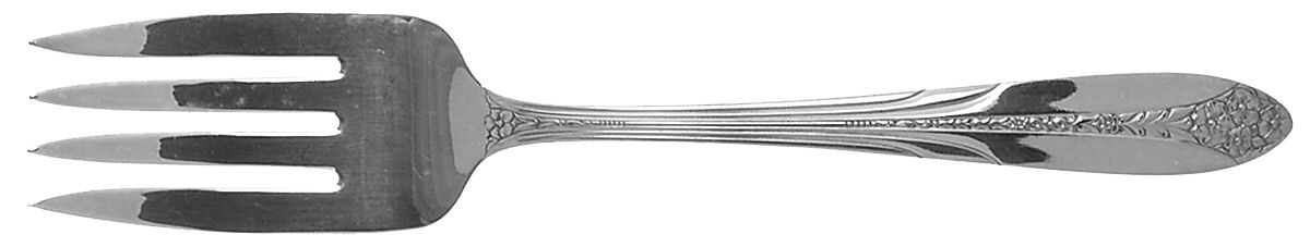 Princess Royal (Silverplate, 1930) Medium Solid Cold Meat Serving Fork by National Silver Co-1