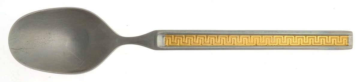 Eros-Gold (Stainless) Place/Oval Soup Spoon by Noritake Silver-1